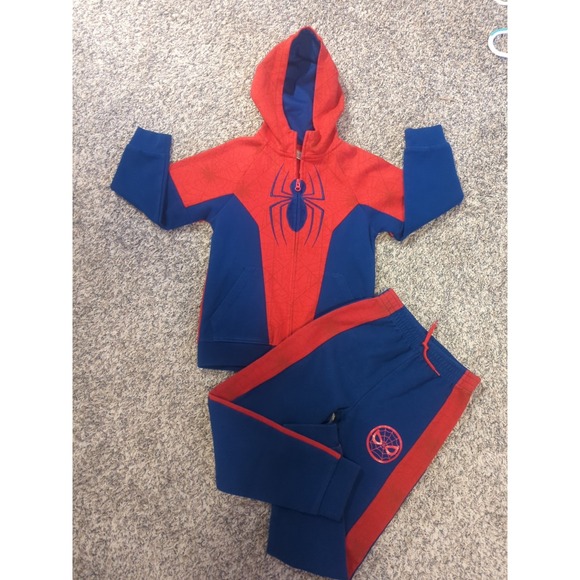 Marvel Other - Marvel Spiderman 2 Piece Set, Zip Up Hoodie and Joggers Kids Sz 7/8